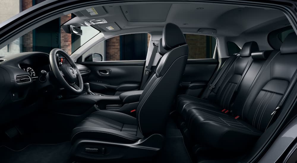 Black leather interior of a 2026 Honda HR-V from a Honda dealer near Morton Grove