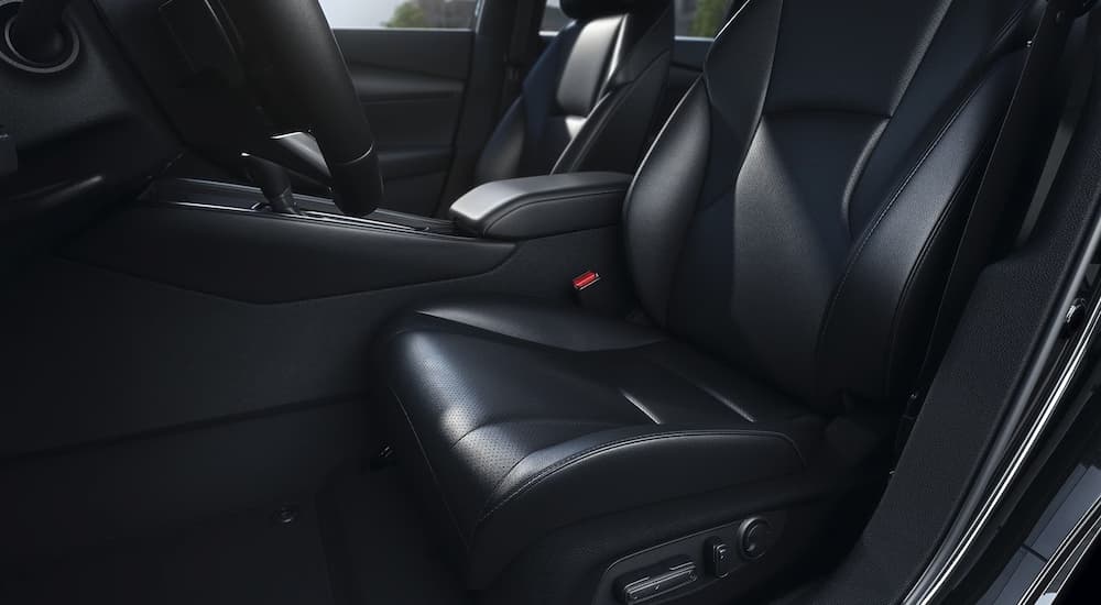 Black leather front seats in a 2026 Honda Accord Hybrid