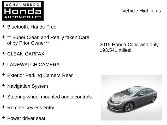2015 Honda Civic EX-L w/Navigation