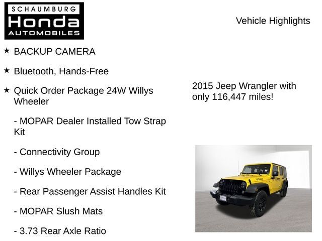 2015 Jeep Wrangler Unlimited Willys