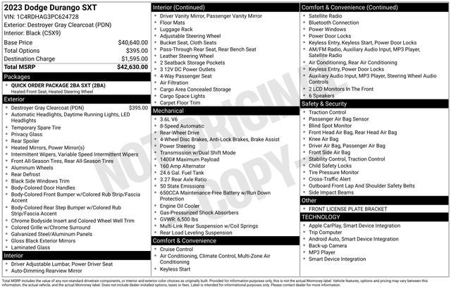 2023 Dodge Durango SXT