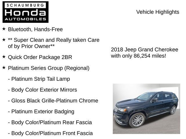 2018 Jeep Grand Cherokee Summit