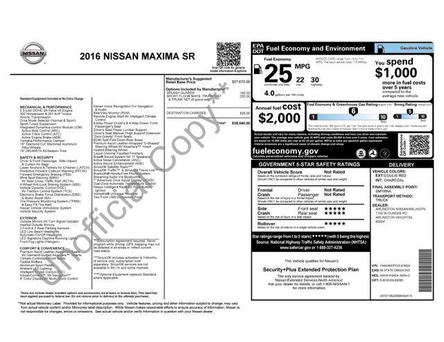 2016 Nissan Maxima SR