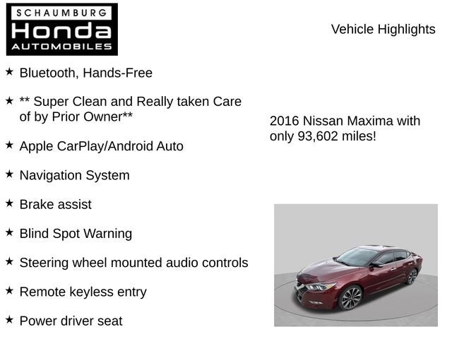 2016 Nissan Maxima SR