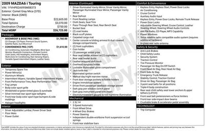 2009 Mazda Mazda6 i Touring