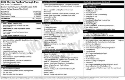 2017 Chrysler Pacifica Touring L Plus
