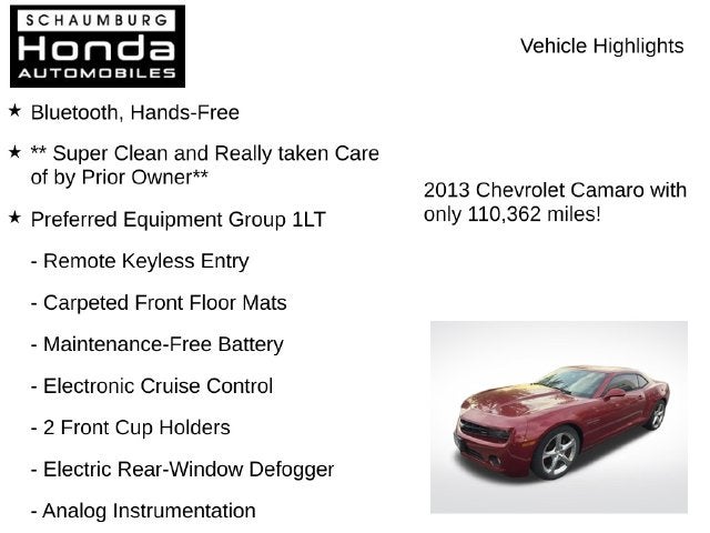 2013 Chevrolet Camaro 1LT
