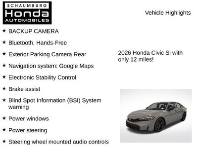 2026 Honda Civic Si Manual