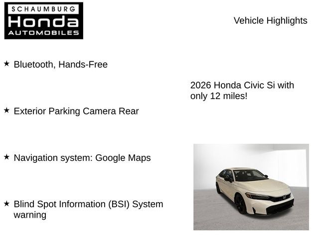 2026 Honda Civic Si Base