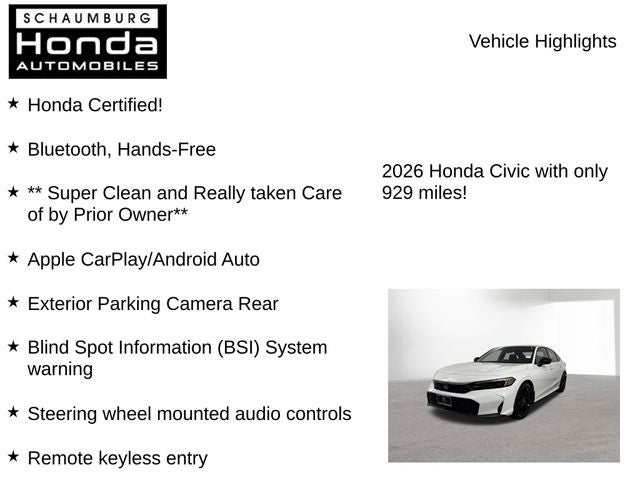 2026 Honda Civic Sport