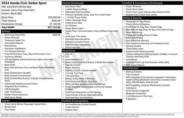 2024 Honda Civic Sport
