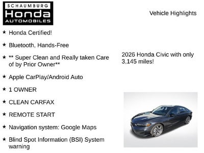 2026 Honda Civic Hybrid Sport Touring