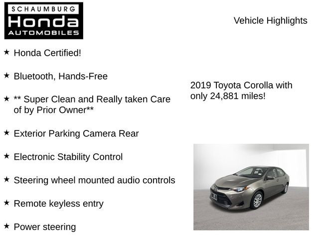 2019 Toyota Corolla LE