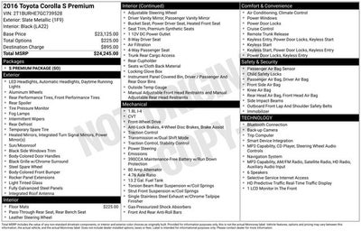 2016 Toyota Corolla S Premium