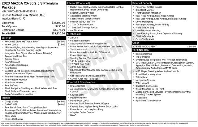 2023 Mazda Mazda CX-30 2.5 S Premium Package