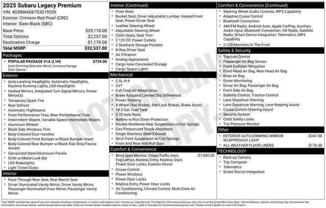 2025 Subaru Legacy Premium