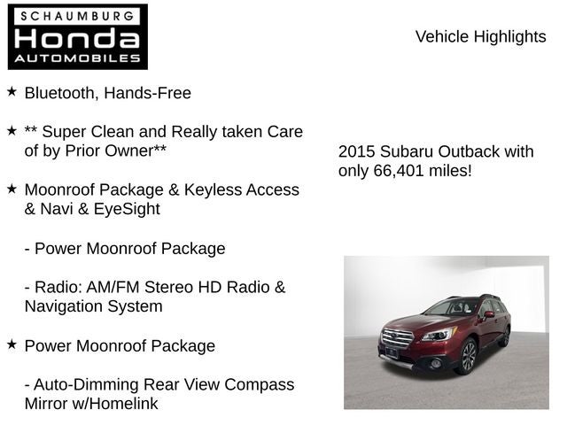 2015 Subaru Outback 2.5i Limited