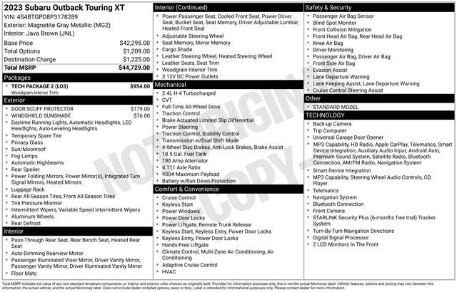 2023 Subaru Outback Touring XT