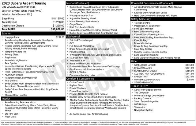 2023 Subaru Ascent Touring