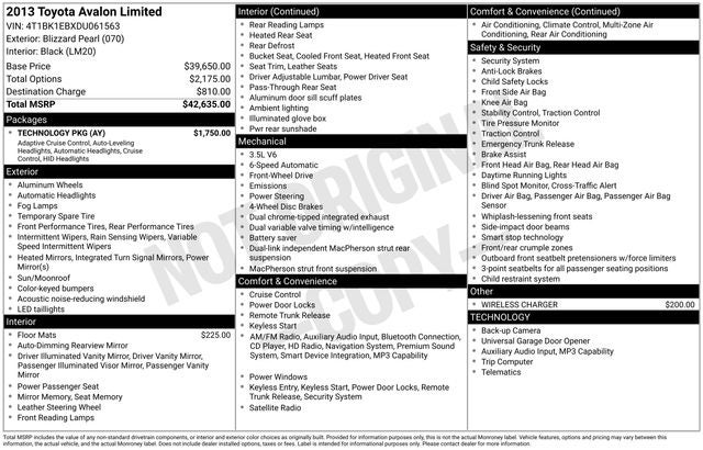 2013 Toyota Avalon Limited