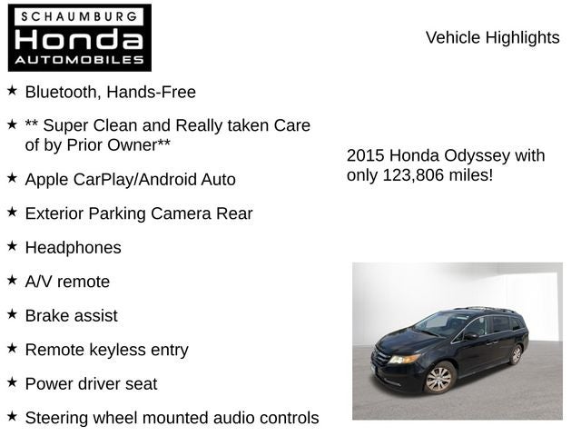 2015 Honda Odyssey EX-L w/Rear Entertainment System