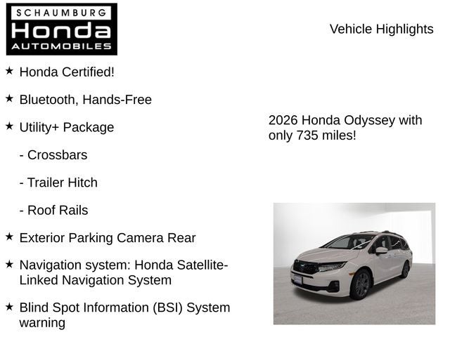 2026 Honda Odyssey Touring
