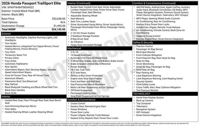 2026 Honda Passport TrailSport Elite