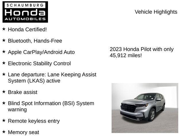 2023 Honda Pilot EX-L 8 Passenger