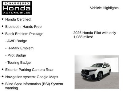 2026 Honda Pilot Touring