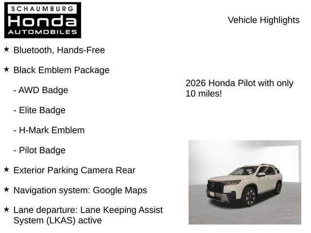 2026 Honda Pilot Elite