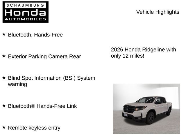 2026 Honda Ridgeline Sport