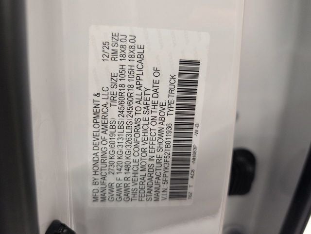 2026 Honda Ridgeline RTL