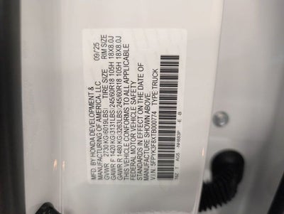 2026 Honda Ridgeline Black Edition