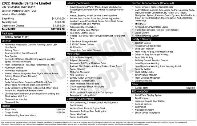 2022 Hyundai Santa Fe Limited