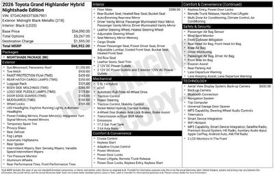 2026 Toyota Grand Highlander Hybrid Nightshade Edition