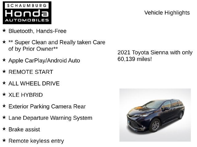 2021 Toyota Sienna XLE 7 Passenger