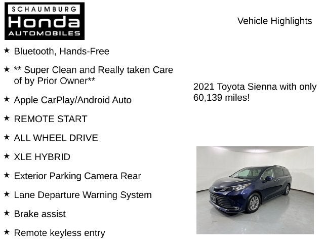 2021 Toyota Sienna XLE 7 Passenger