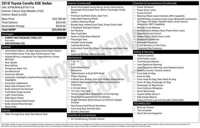 2018 Toyota Corolla XSE