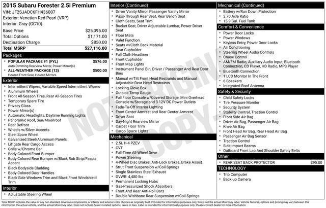 2015 Subaru Forester 2.5i Premium