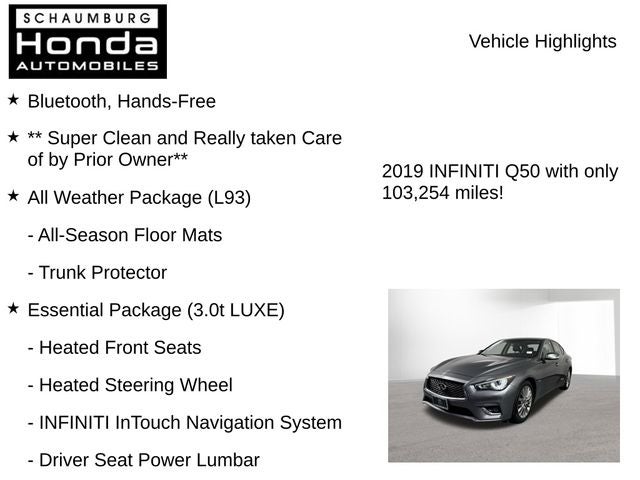 2019 INFINITI Q50 3.0t LUXE