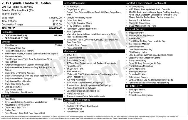 2019 Hyundai Elantra SEL