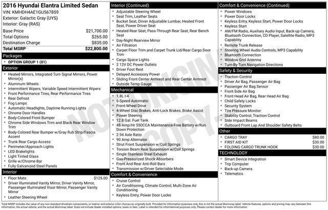 2016 Hyundai Elantra Limited