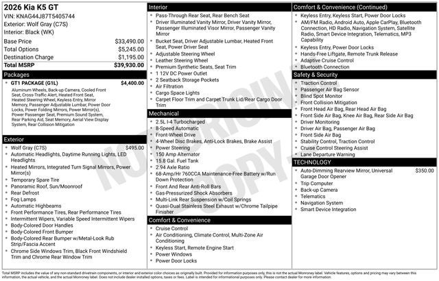 2026 Kia K5 GT