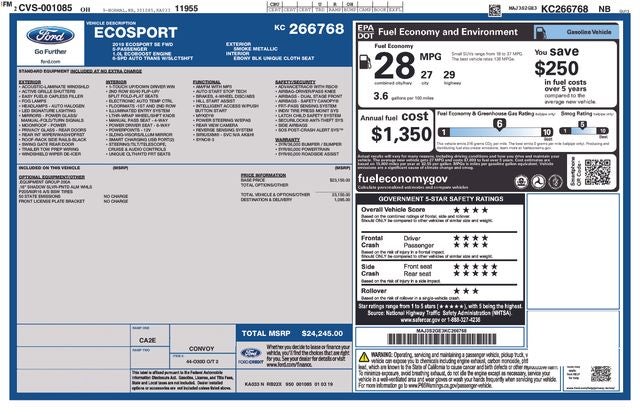 2019 Ford EcoSport SE