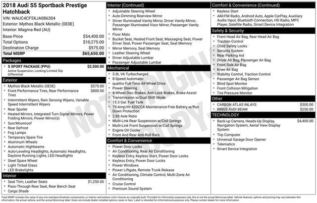2018 Audi S5 3.0T Prestige quattro