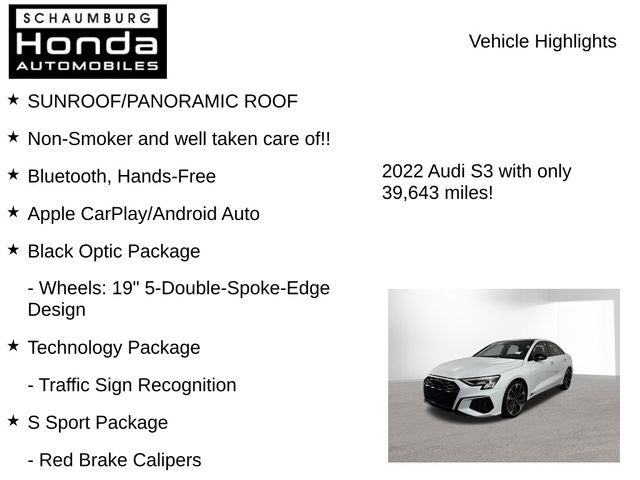 2022 Audi S3 2.0T Premium Plus quattro