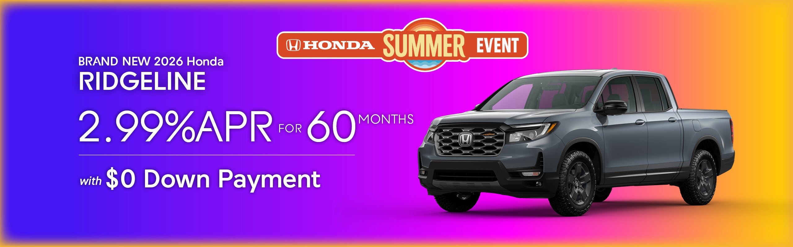 Brand-New 2026 Honda RIDGELINE